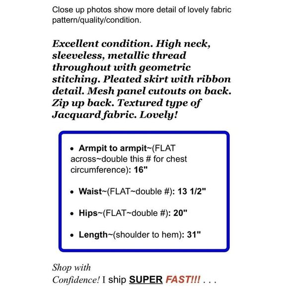 Parker Sz S Fit and Flare Black Gold Metallic Mini Dress Pleated Cut Out Back - Picture 3 of 12